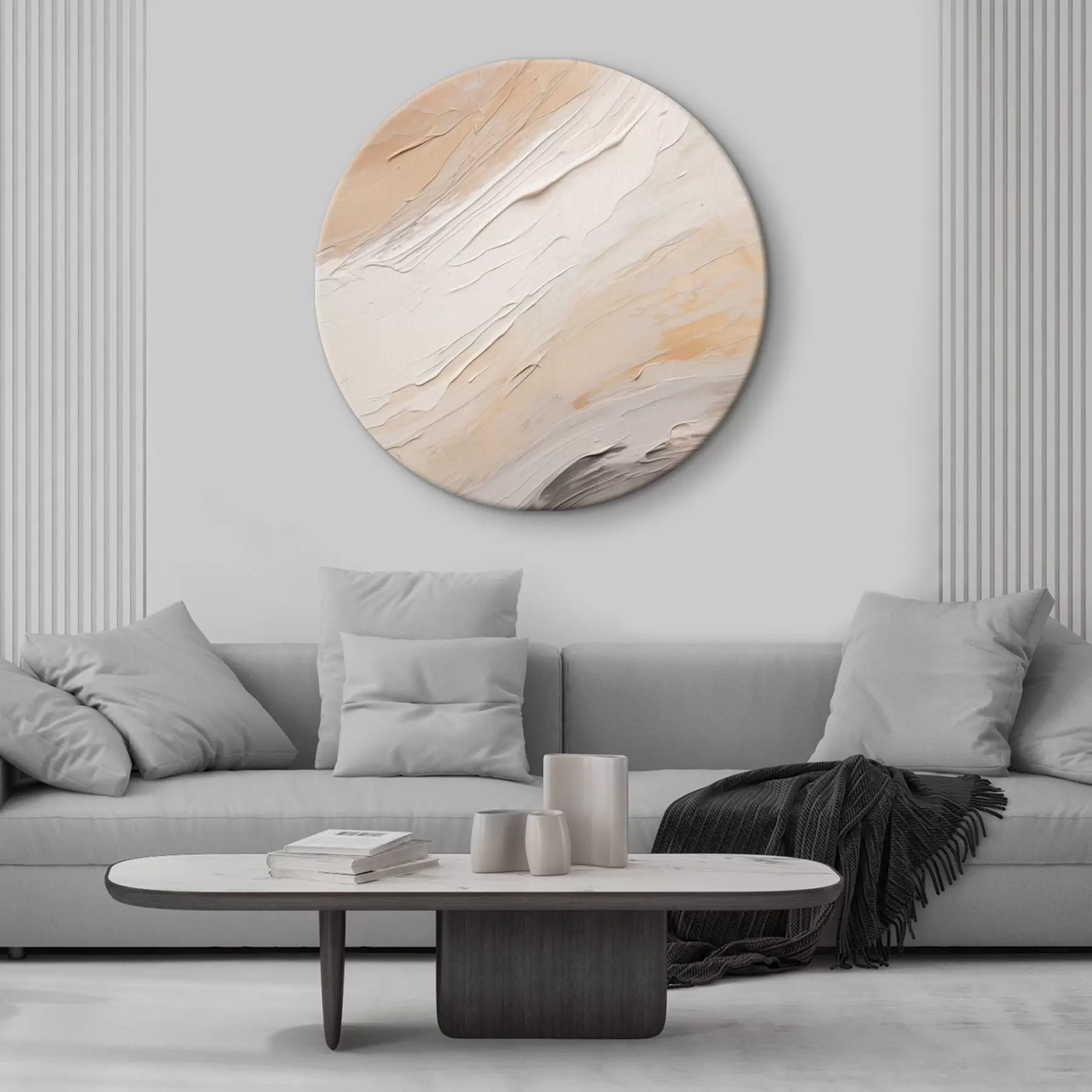 Glezna Teksturēts apmetums siltā smilškrāsā ar maigu pelēko nokrāsu r46511