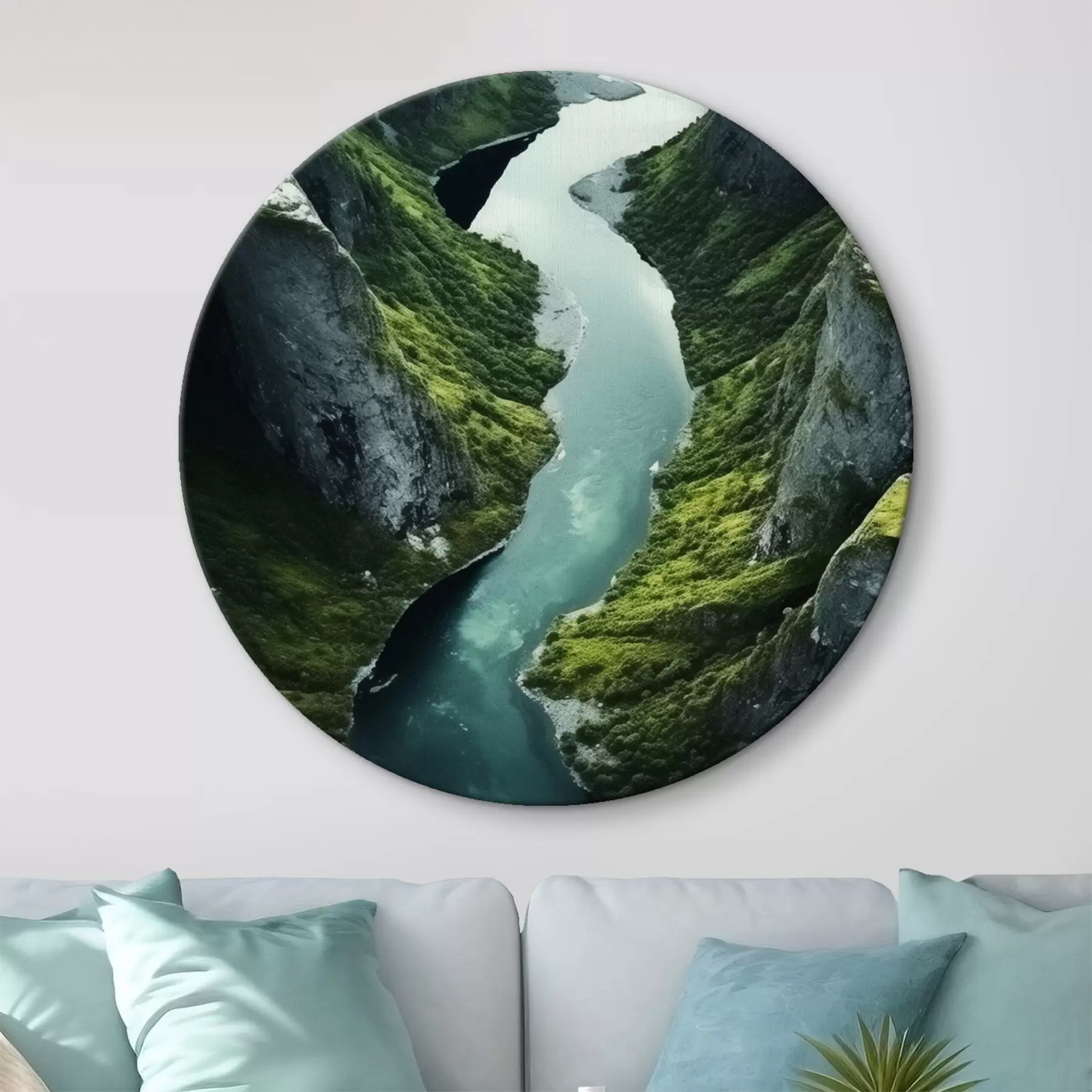 Glezna Līkumota upe starp klintīm, skats no gaisa r46521