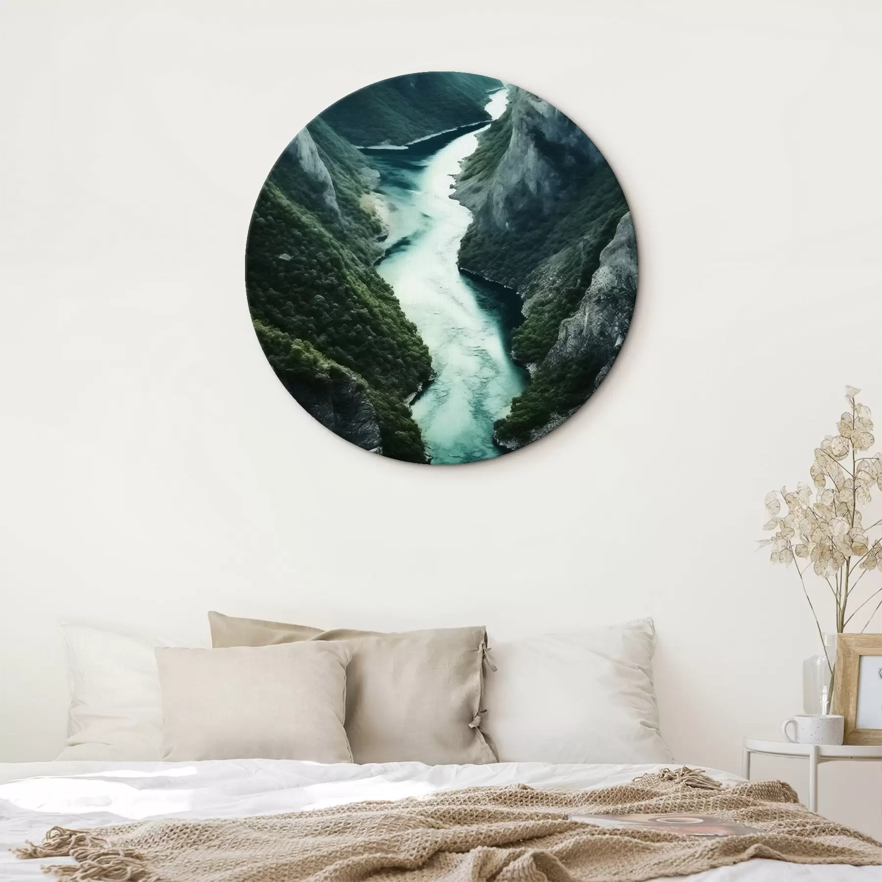 Glezna Šaura aiza ar turkīza krāsas straumi no augšas r46522