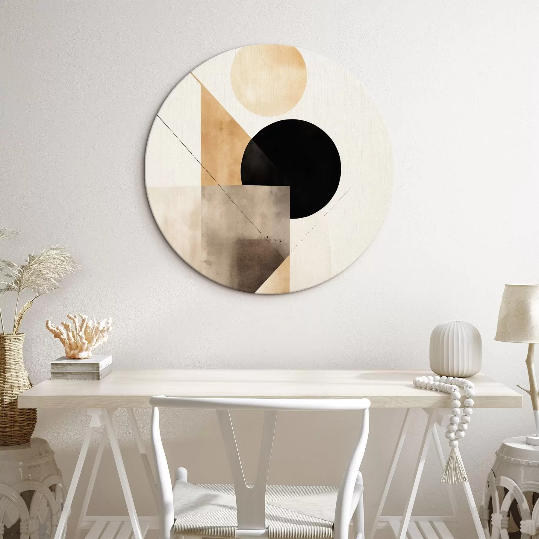 Glezna Minimāla kompozīcija: aplis, trīsstūris un plaknes r46532