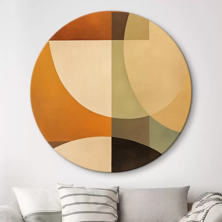 Glezna Lielas krustojušās formas terakotas-olīvu toņos r46533