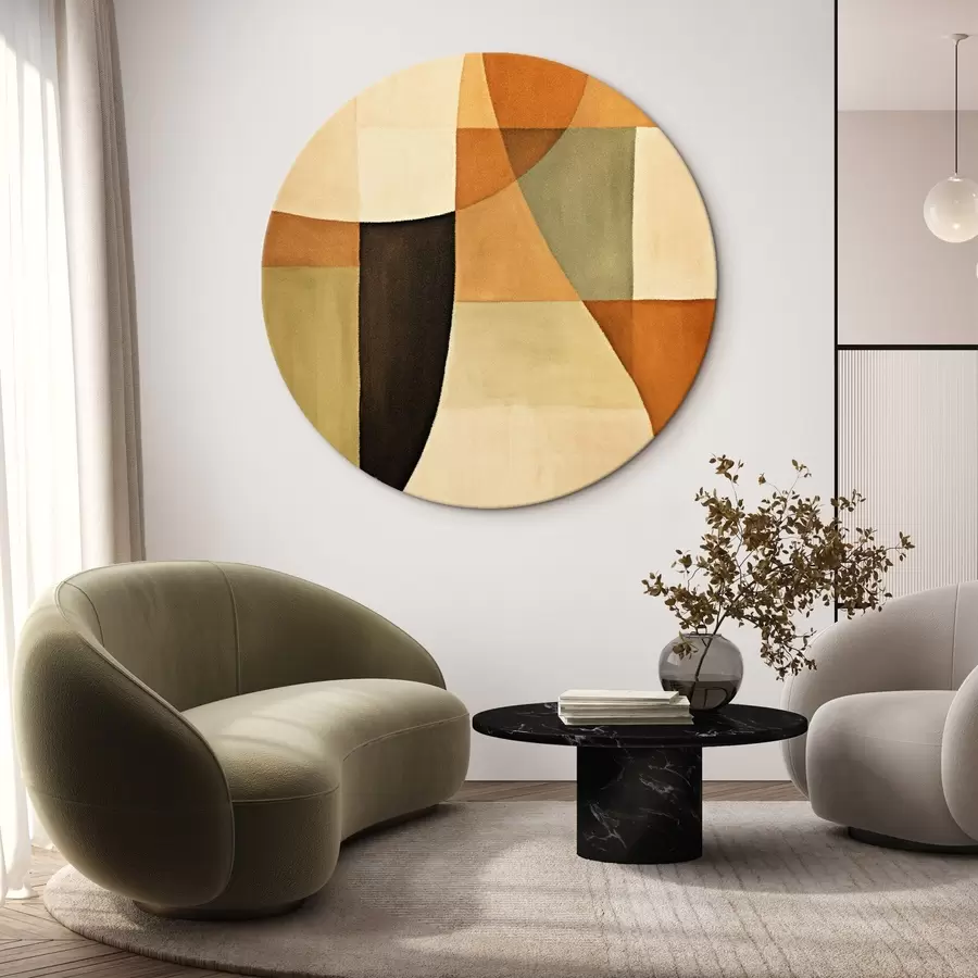 Glezna Mīksti ģeometriski lauki siltā dabiskā krāsu gamā r46538