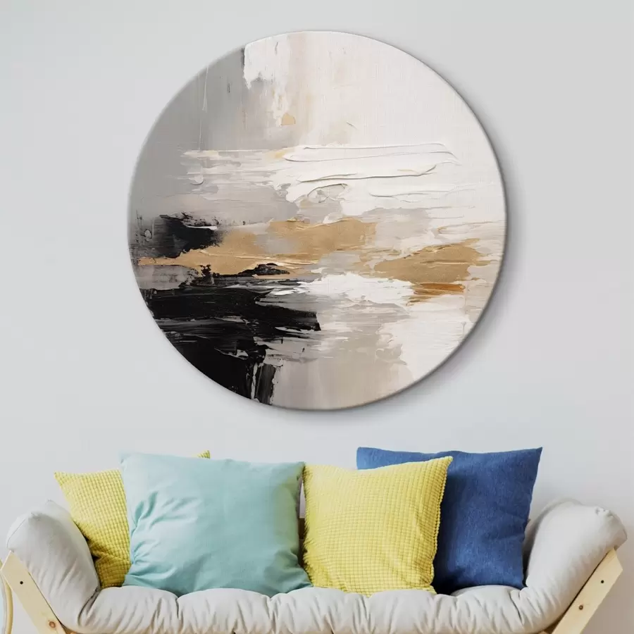 Glezna Kailā toņa triepieni ar kontrastējošu melnu un okera slāni r46544