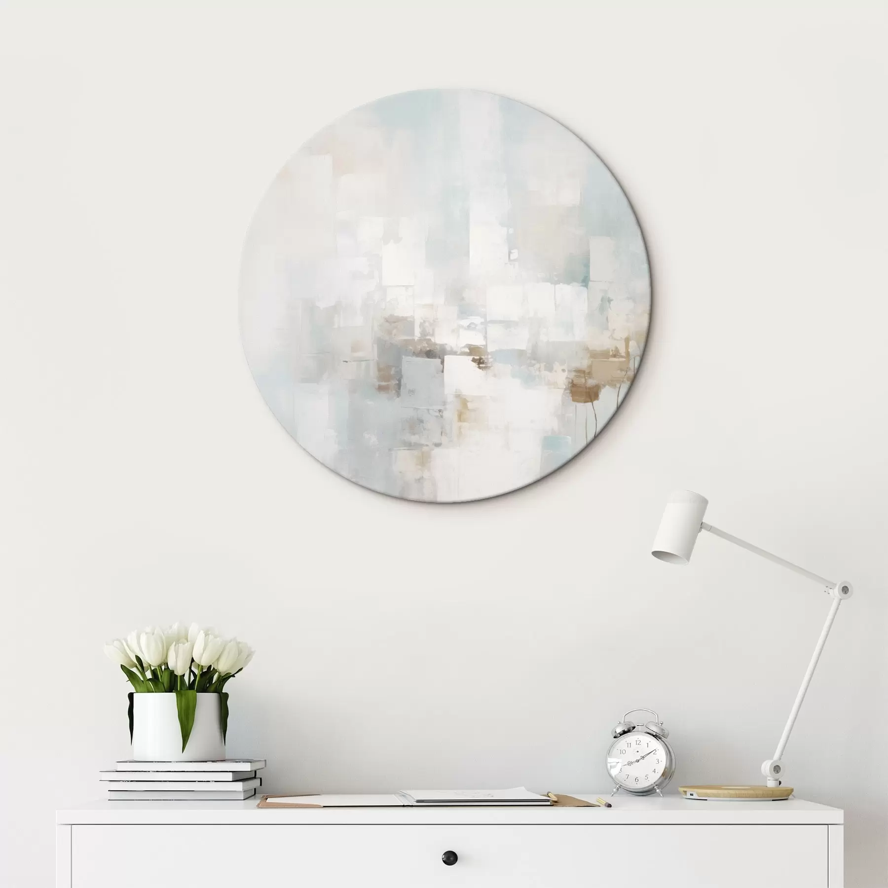 Glezna Gaiši pasteļtoņi: zils, smilškrāsas, balts r46546