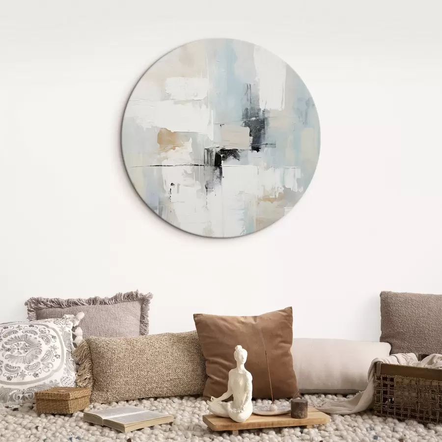 Glezna Gaišā toņos abstrakts ar melnu akcentu r46548