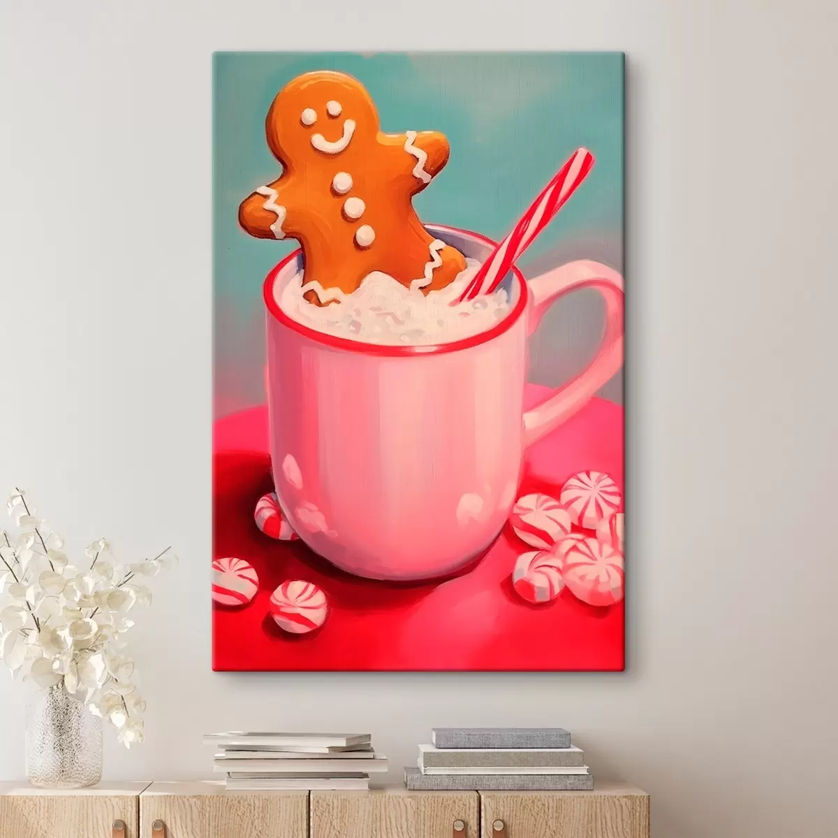 Glezna Piparkūku cilvēciņš karstā šokolādes krūzē s46635