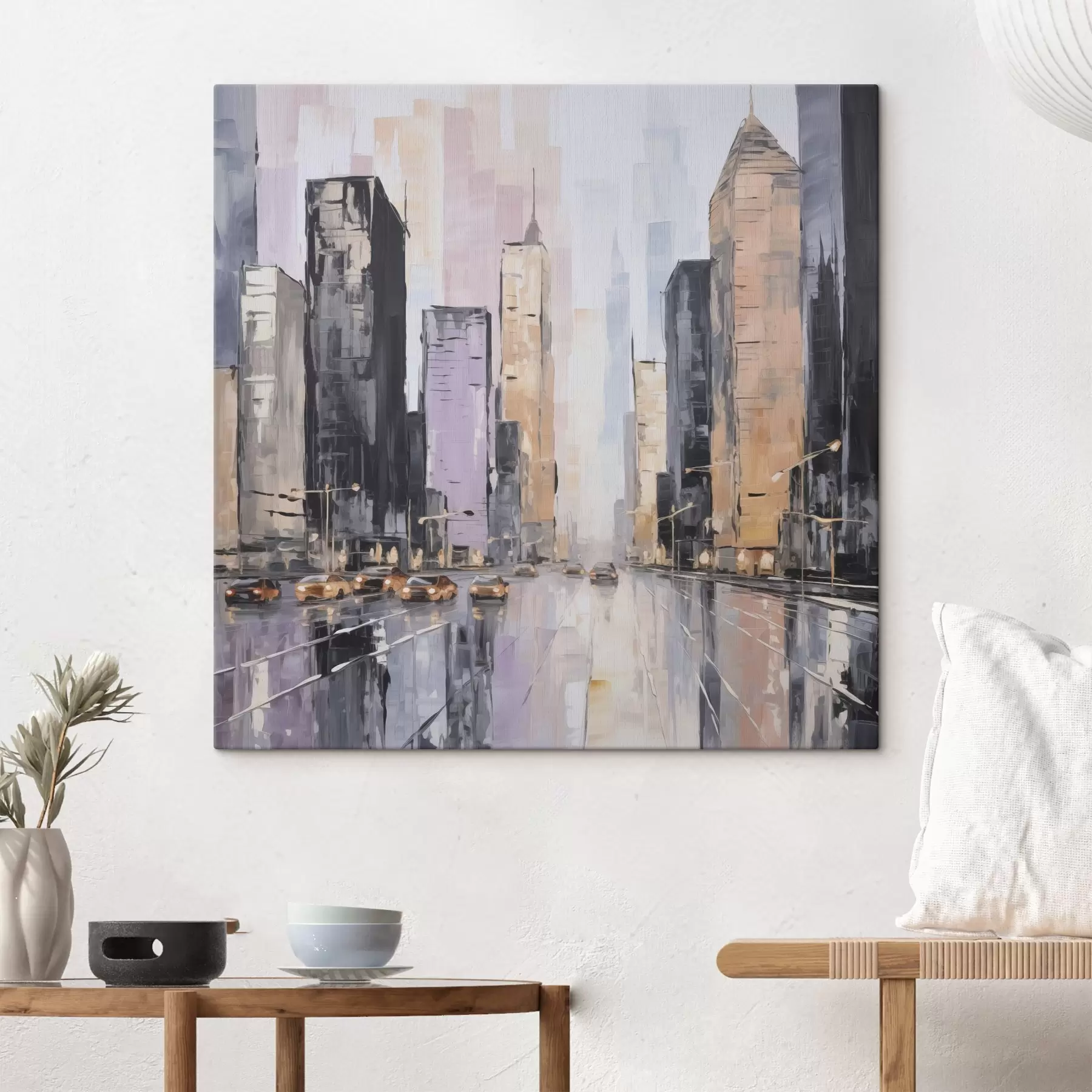 Glezna Abstrakta pilsētas ainavas imitācija glezniecībā s46753