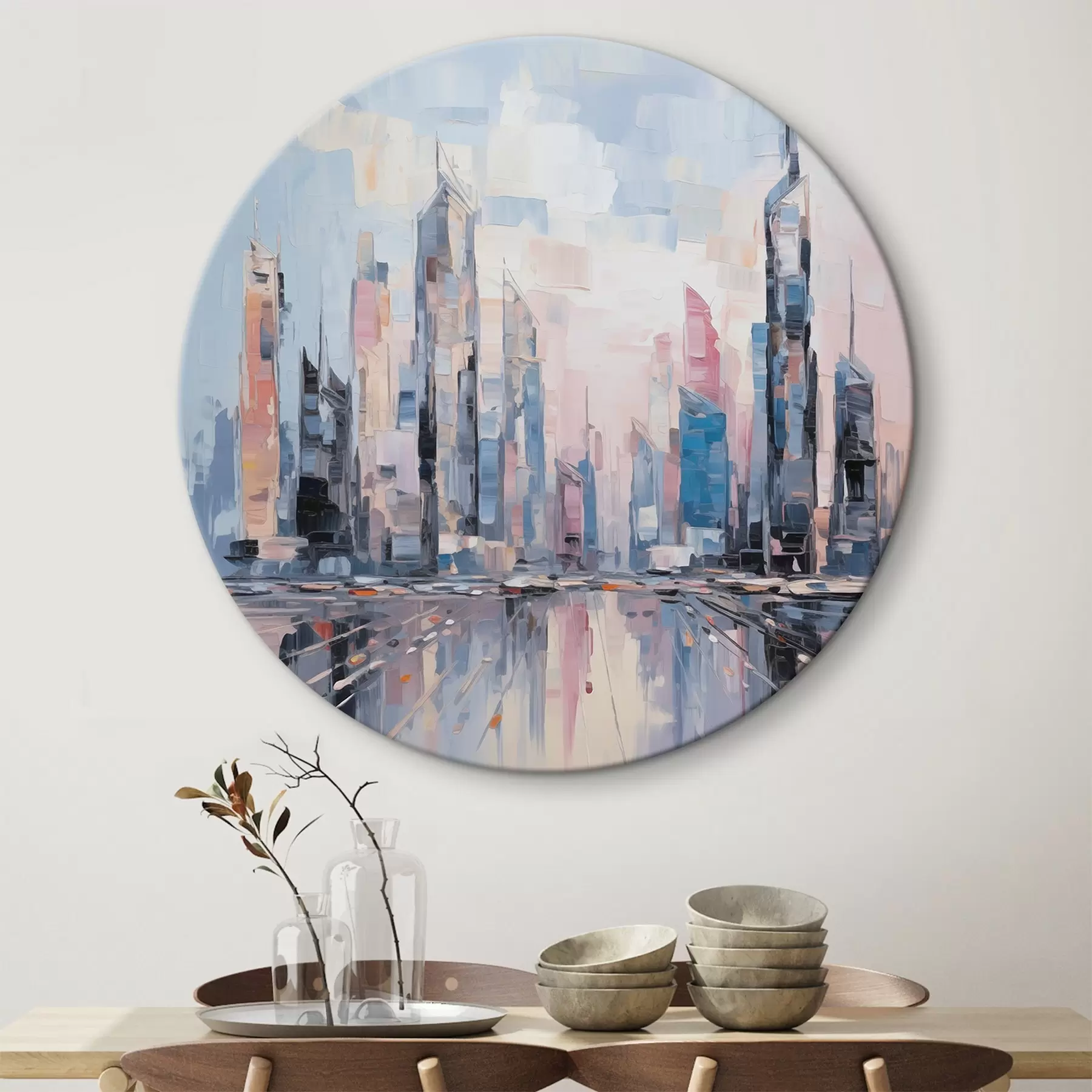 Glezna Abstrakta pilsētas imitācija glezniecībā r46752