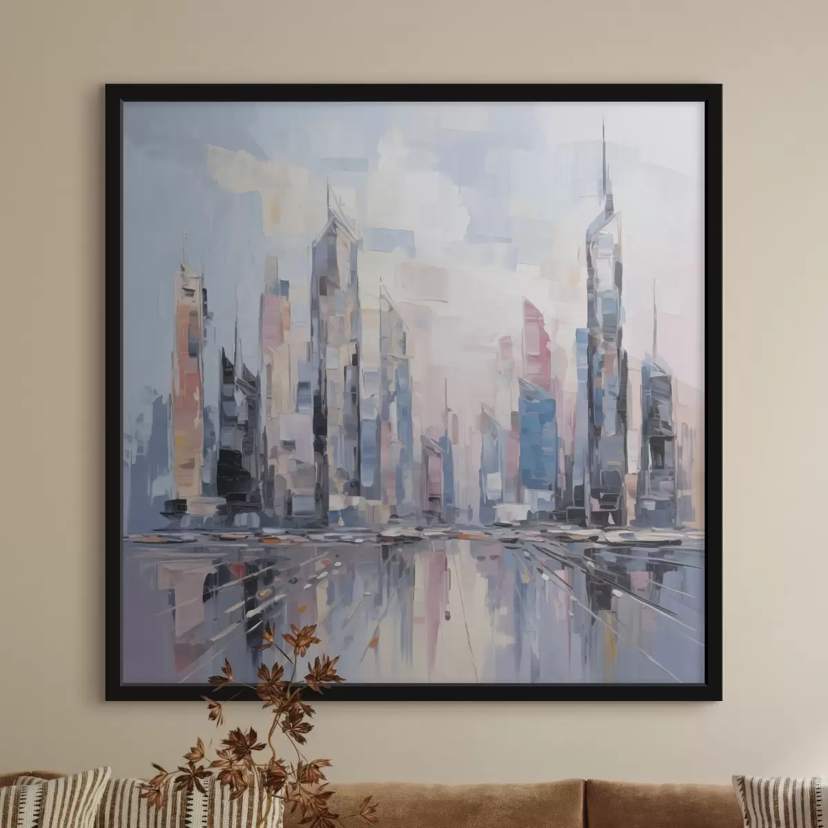 Plakāts Abstrakta pilsētas imitācija glezniecībā f46752