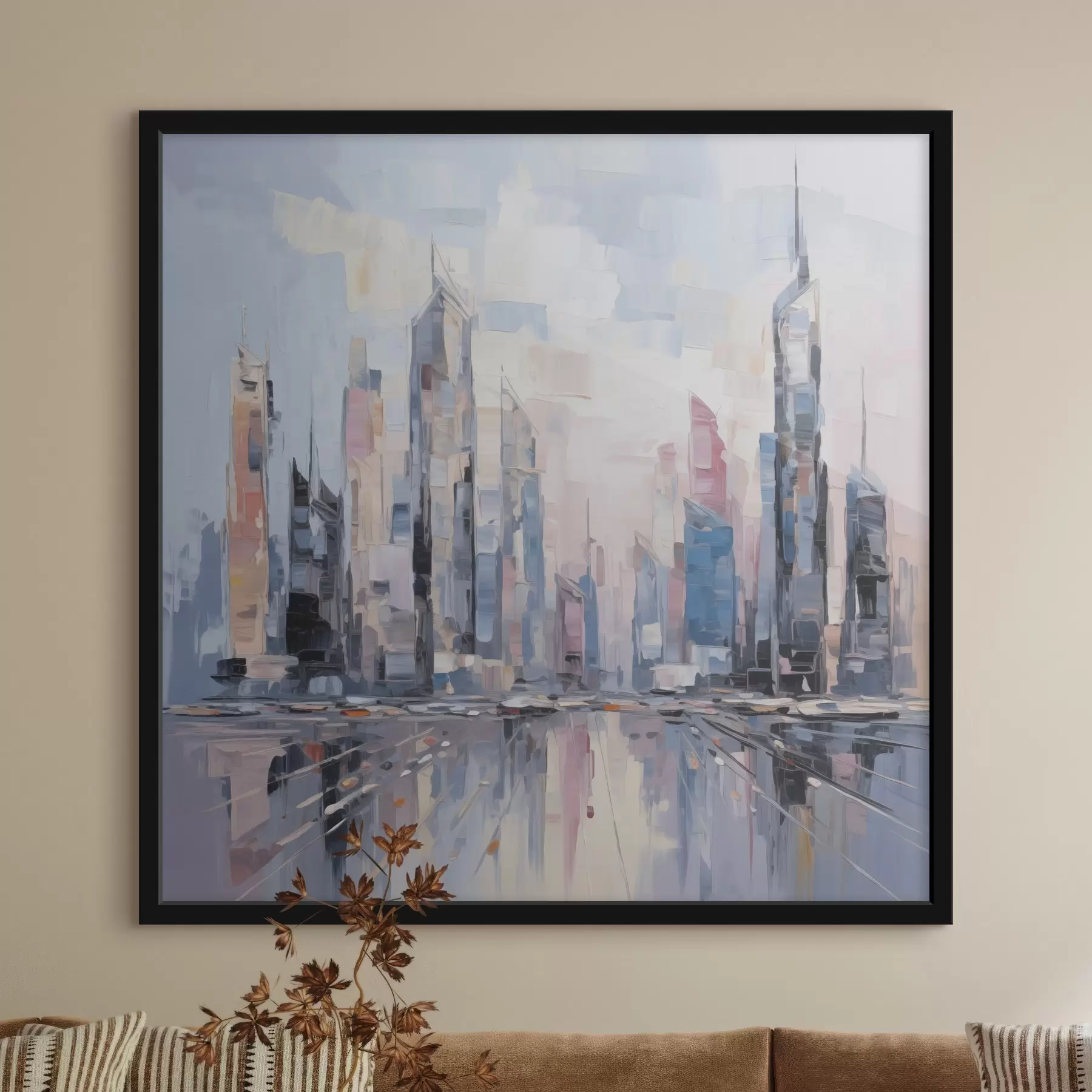 Fototapetes Abstrakta pilsētas imitācija glezniecībā f46752