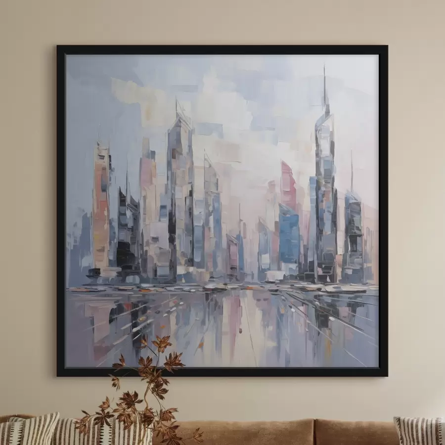 Fototapetes Abstrakta pilsētas imitācija glezniecībā f46752