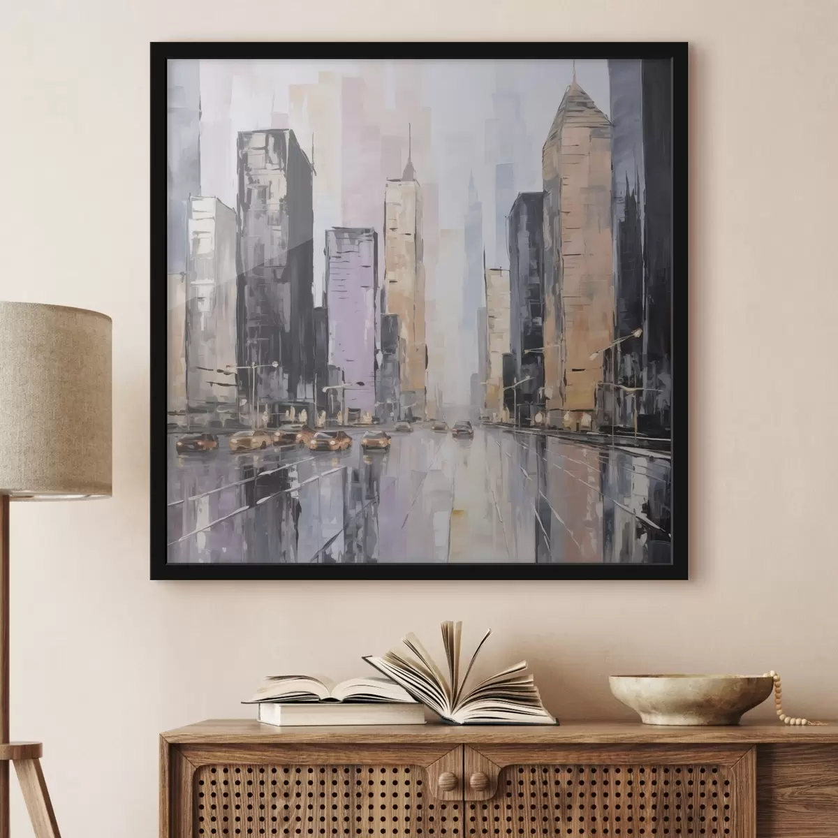 Plakāts Abstrakta pilsētas ainavas imitācija glezniecībā f46753