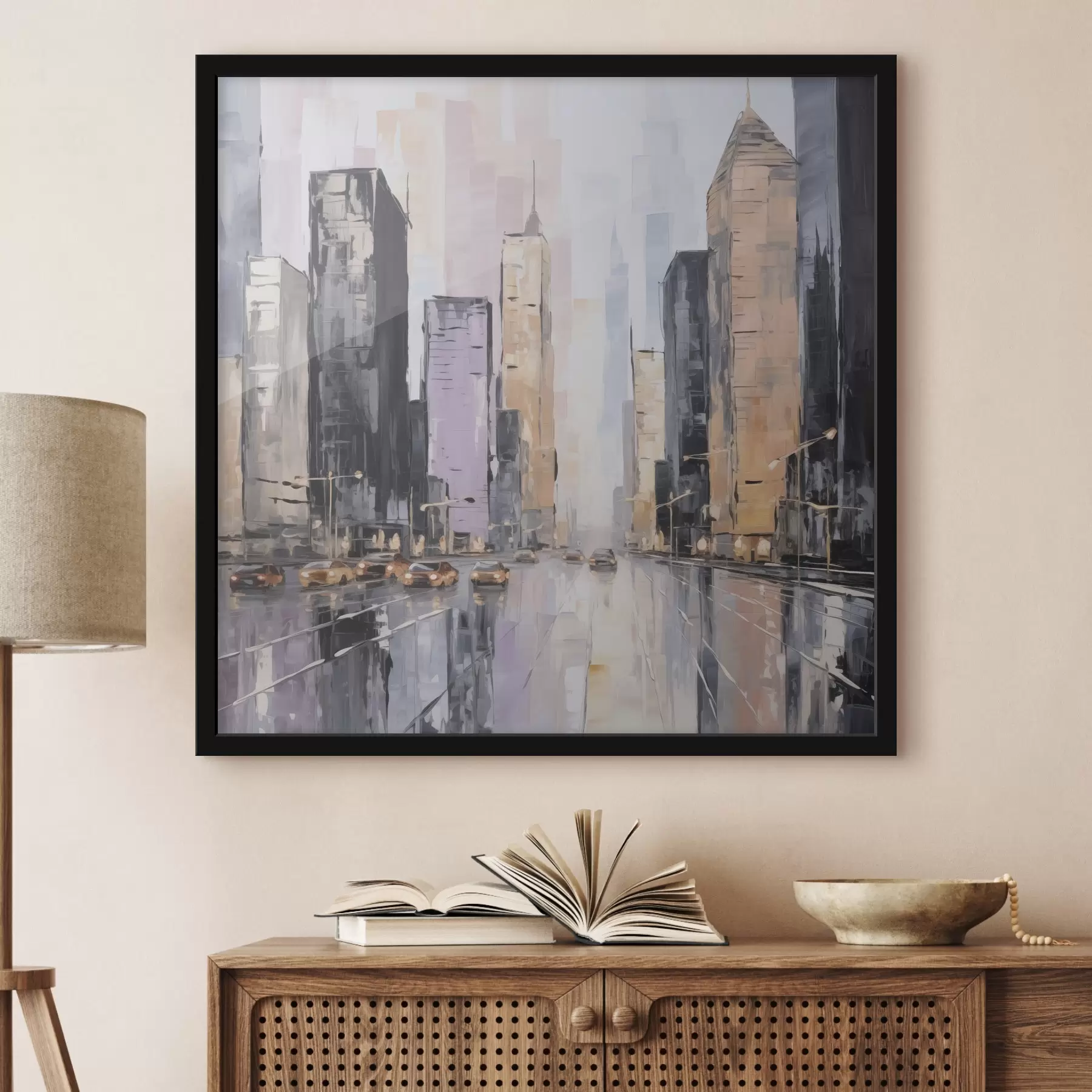 Fototapetes Abstrakta pilsētas ainavas imitācija glezniecībā f46753