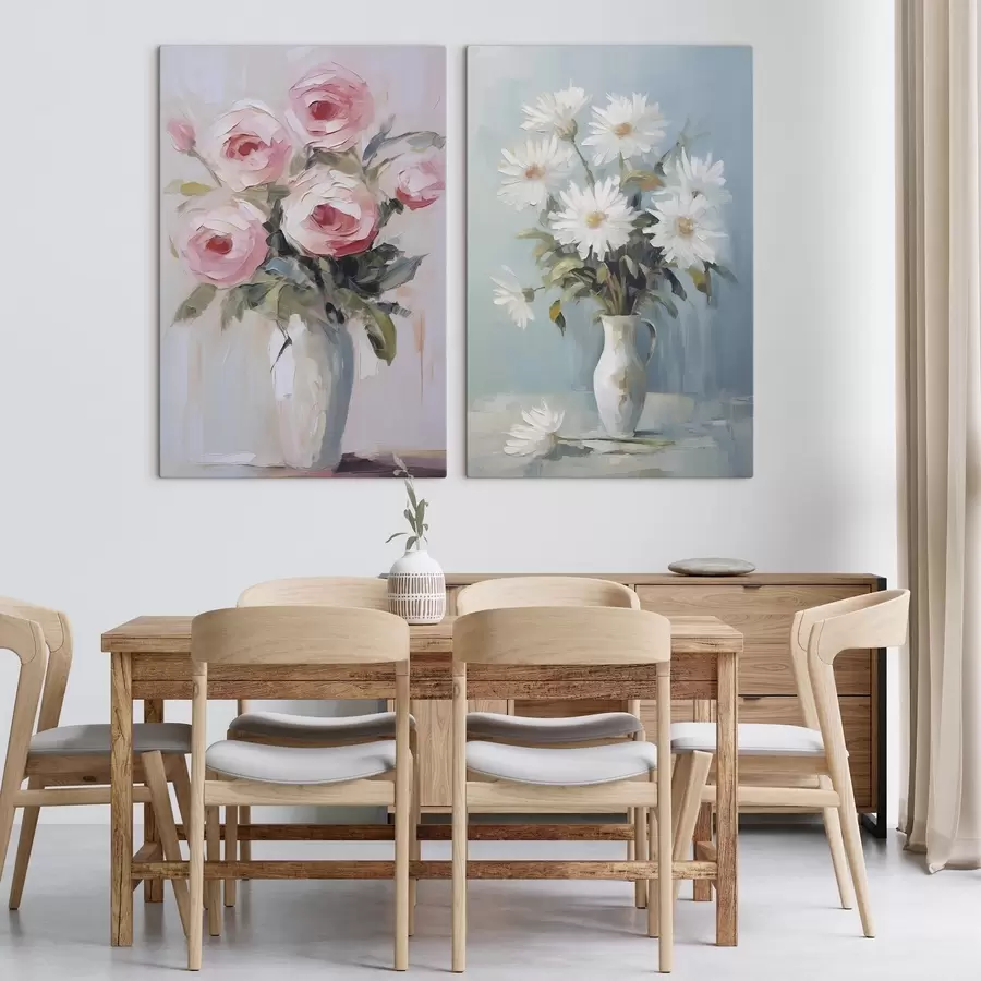 Glezna Ziedi vāzē imitācijas glezna m01027