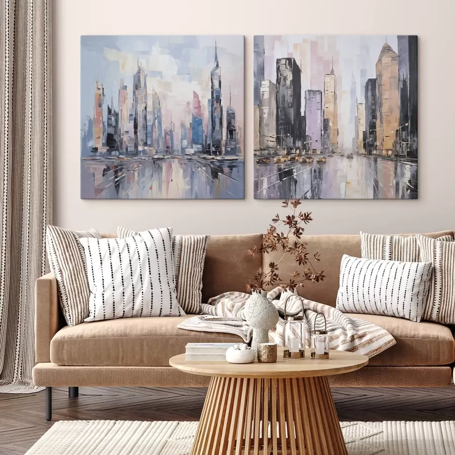 Glezna Abstrakta pilsētas imitācija glezniecībā m01032