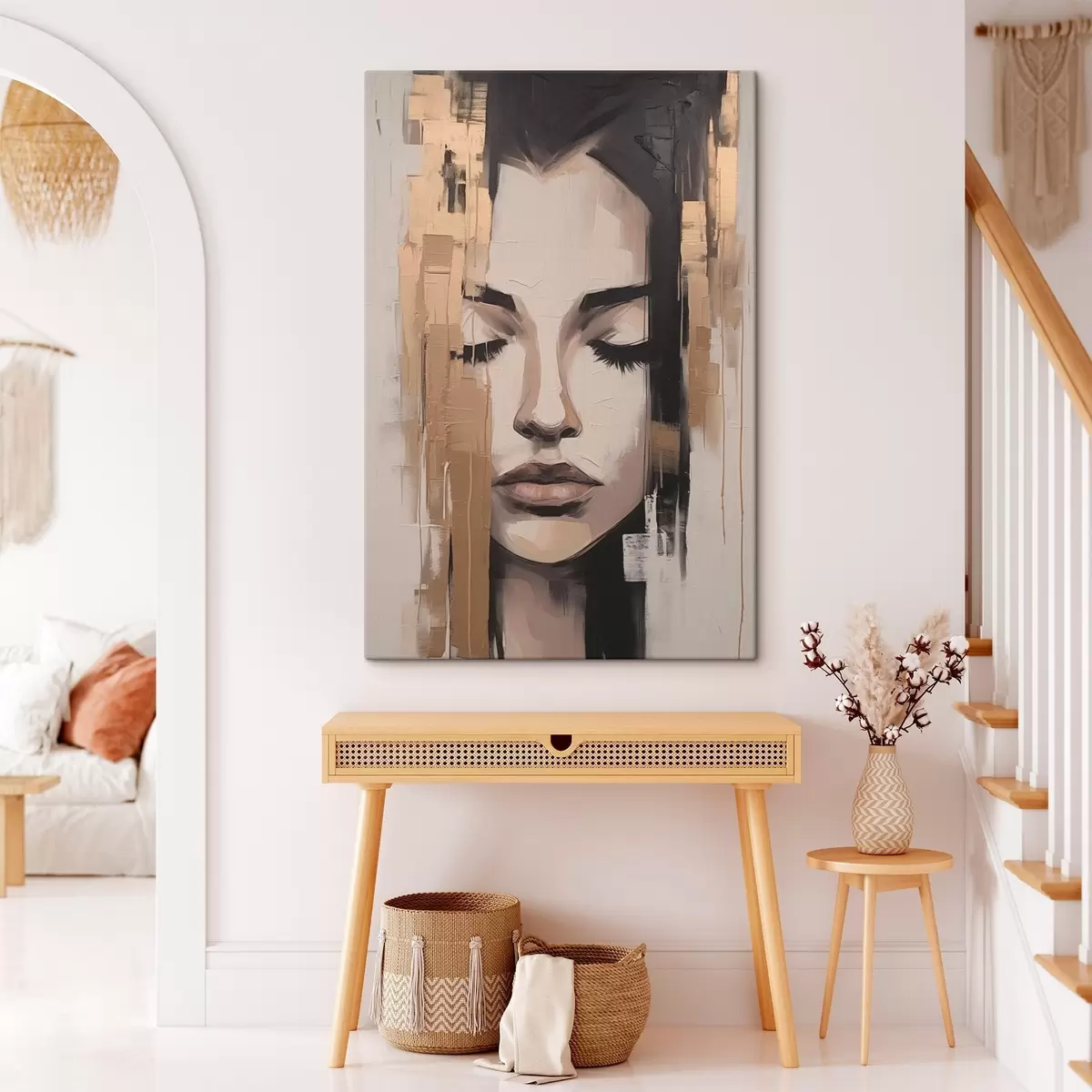 Glezna Sievietes portrets. Abstrakta gleznojuma triepieni s46733