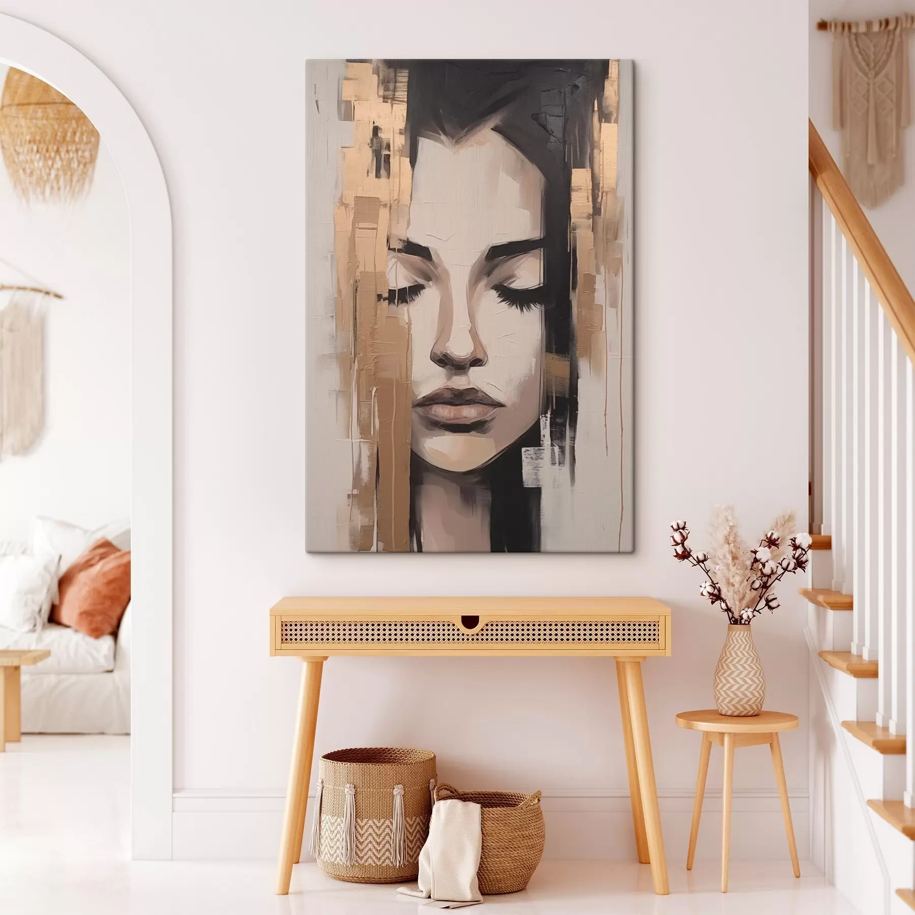 Glezna Sievietes portrets. Abstrakta gleznojuma triepieni s46733