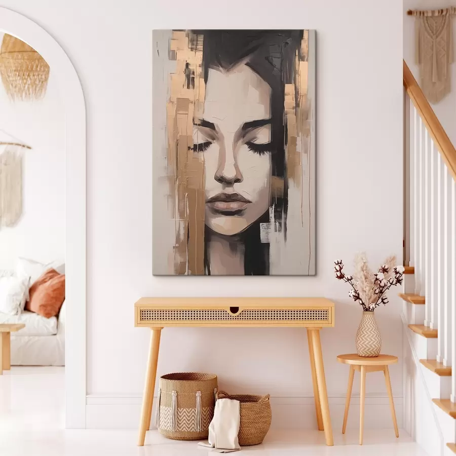 Glezna Sievietes portrets. Abstrakta gleznojuma triepieni s46733