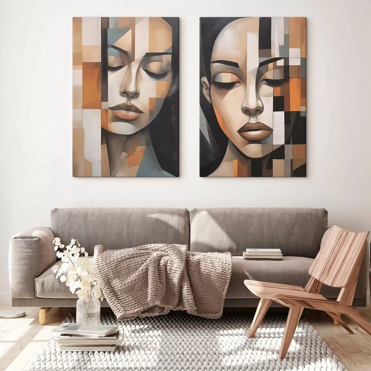 Glezna Kubisma stila sievietes portrets m01023