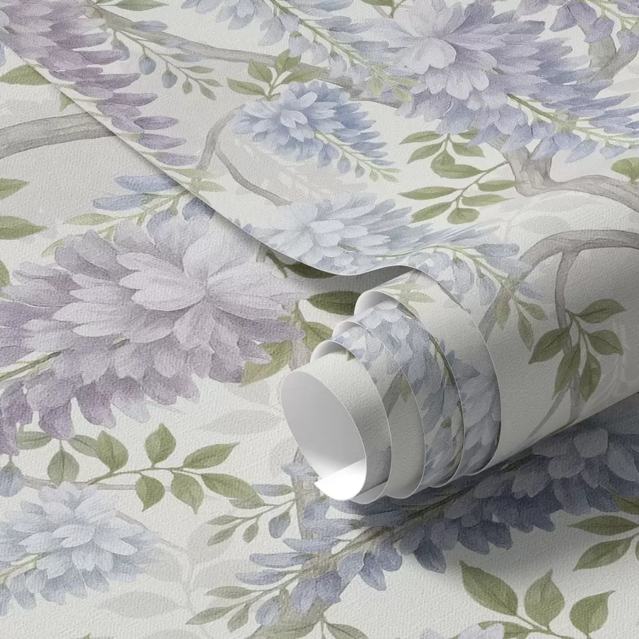 Fototapetes Mīksta vistērija sārti violetos un gaiši zilos toņos a00886