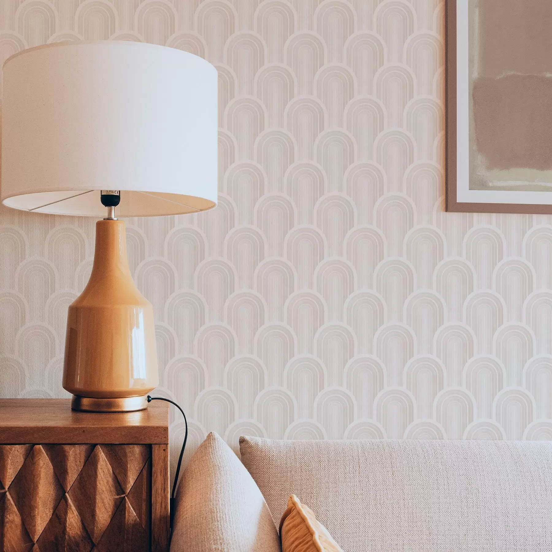 Fototapetes Mazi arkas moduļi siltos krēmkrāsas toņos a00924