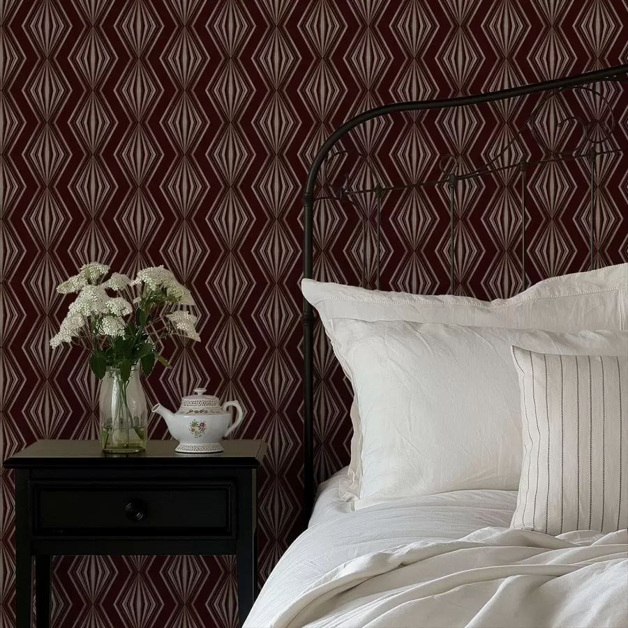 Fototapetes Dimanta ģeometriskais raksts uz vīna brūna fona a00925v1