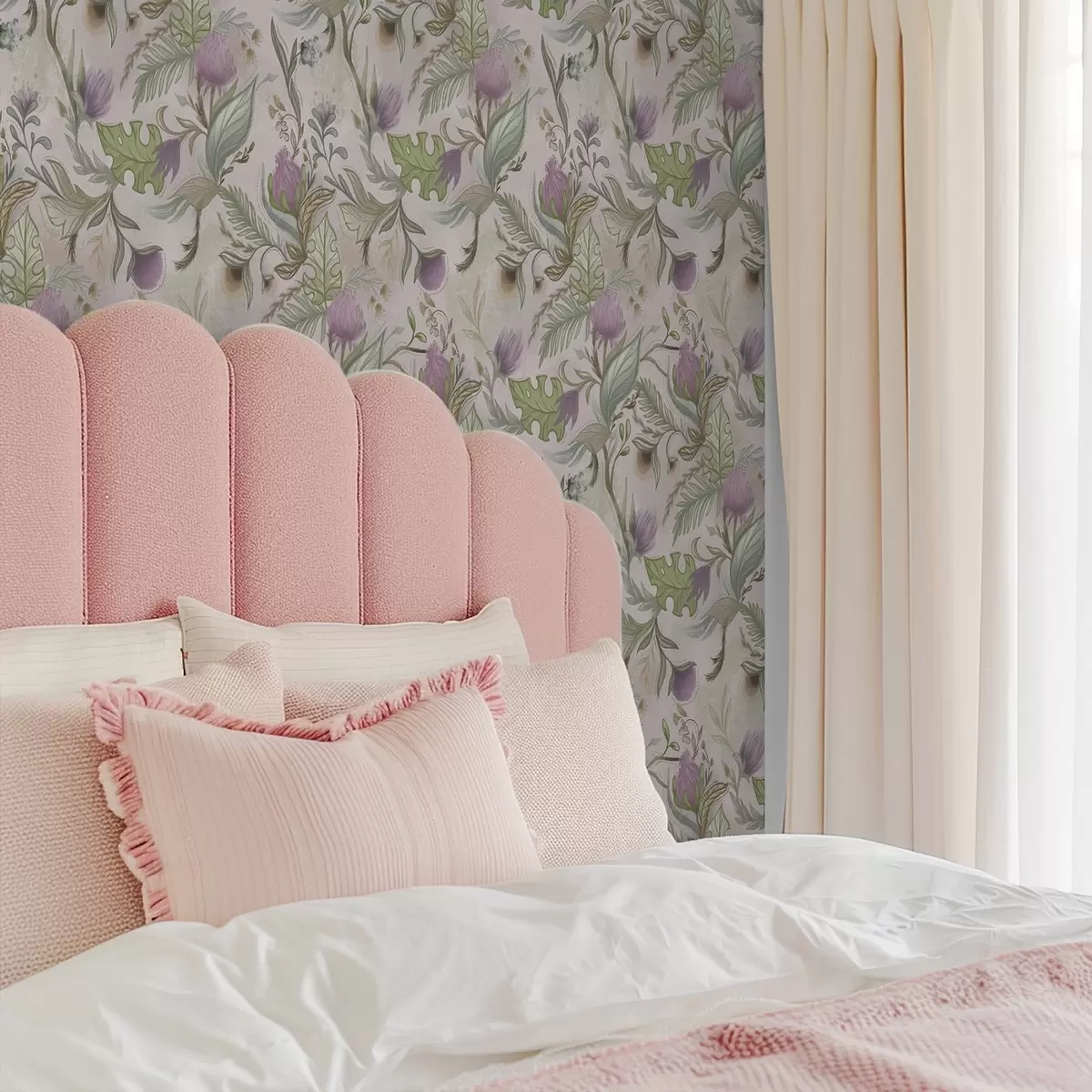 Tapetes Sīkākas savvaļas puķes un lapas uz pūderveida fona a00930v3