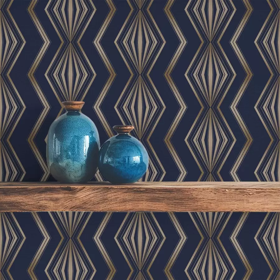 Fototapetes Tumši zils dimanta ģeometriskais raksts a00973