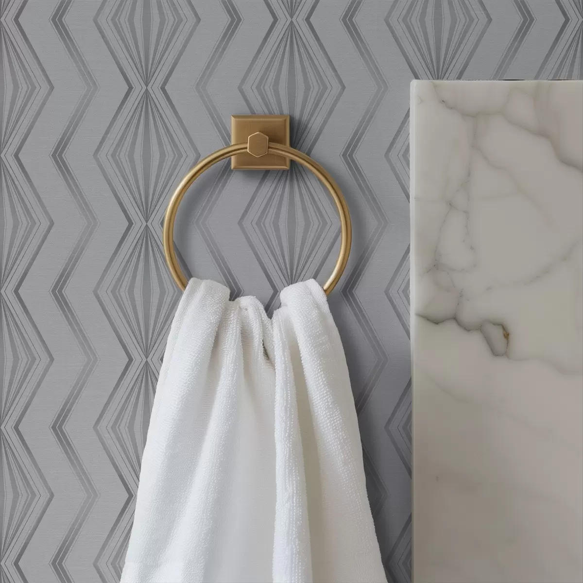 Tapetes Gaiši pelēks rombu ģeometriskais raksts a00973v2