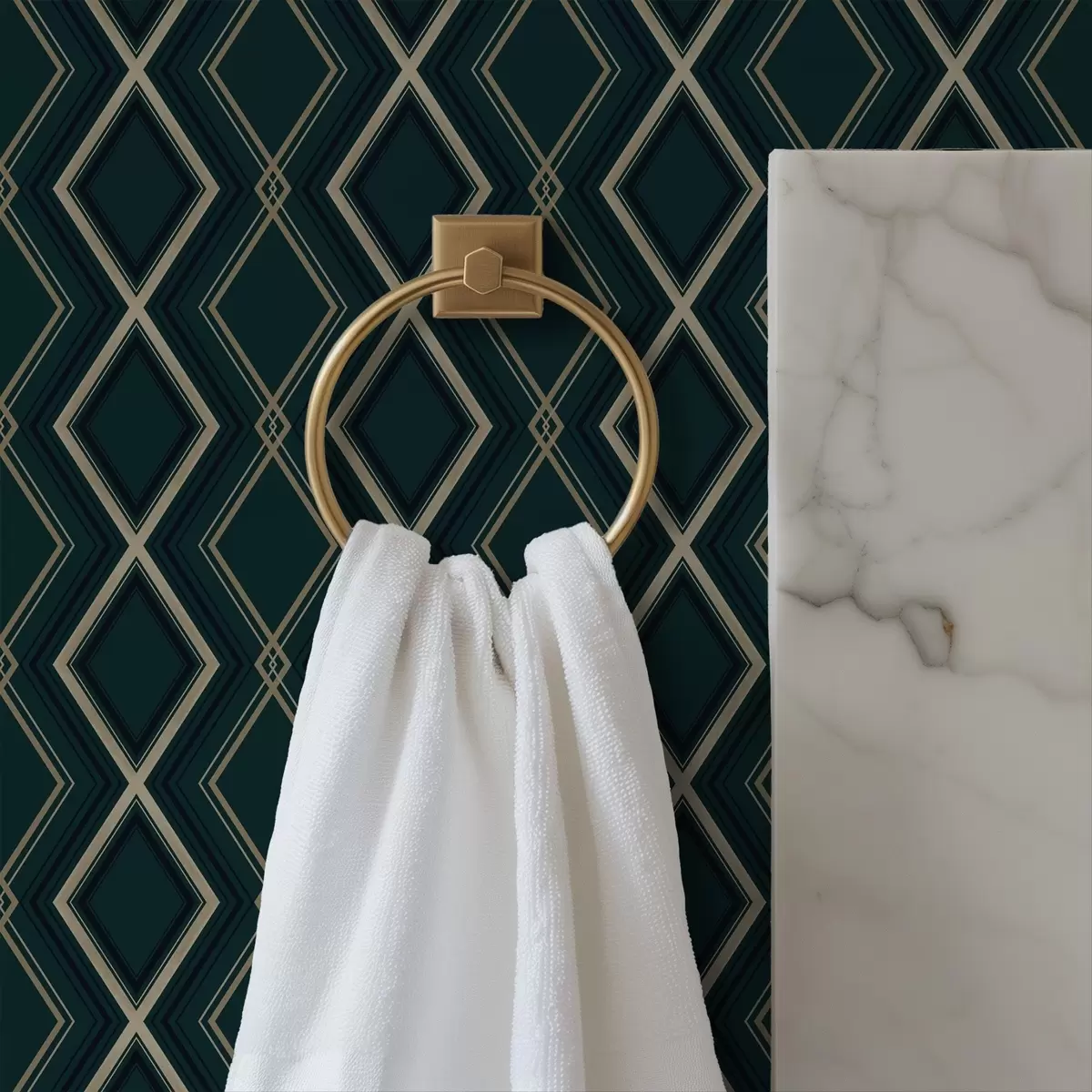 Tapetes Tumši zaļgani zils fons ar atkārtotu rombu režģi a00975v1