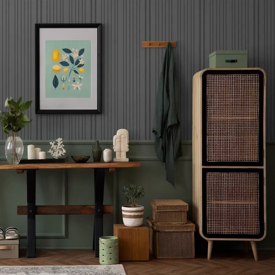 Fototapetes Tumši pelēks fons ar vertikālām teksturētām svītrām a00979v1