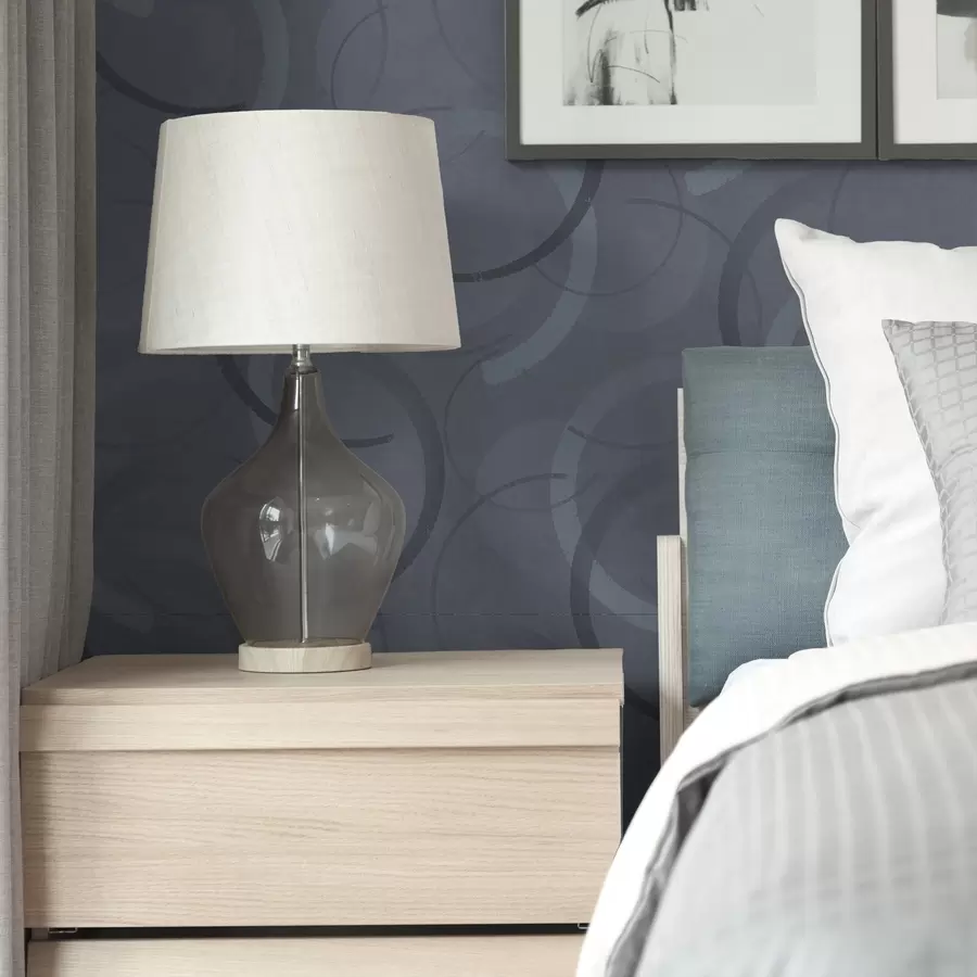 Fototapetes Pusapļi un maigi apļi vēsā pelēkā un zilā krāsu gamā a00980