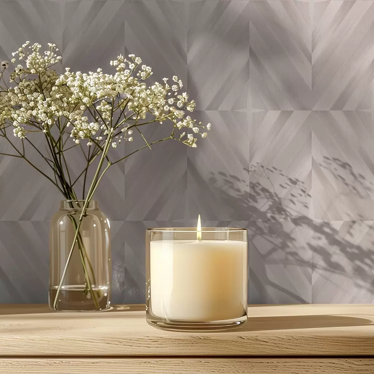 Tapetes Mīksts diagonālu līniju raksts smilškrāsas toņos a00983