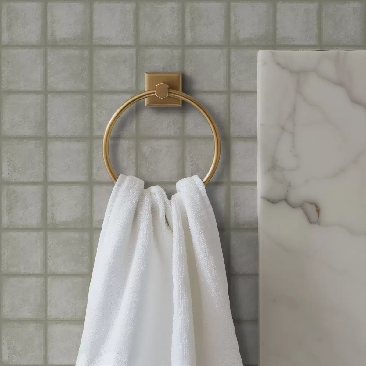 Tapetes Kvadrātveida flīžu imitācija maigā pelēkzaļā krāsu gamā a00988