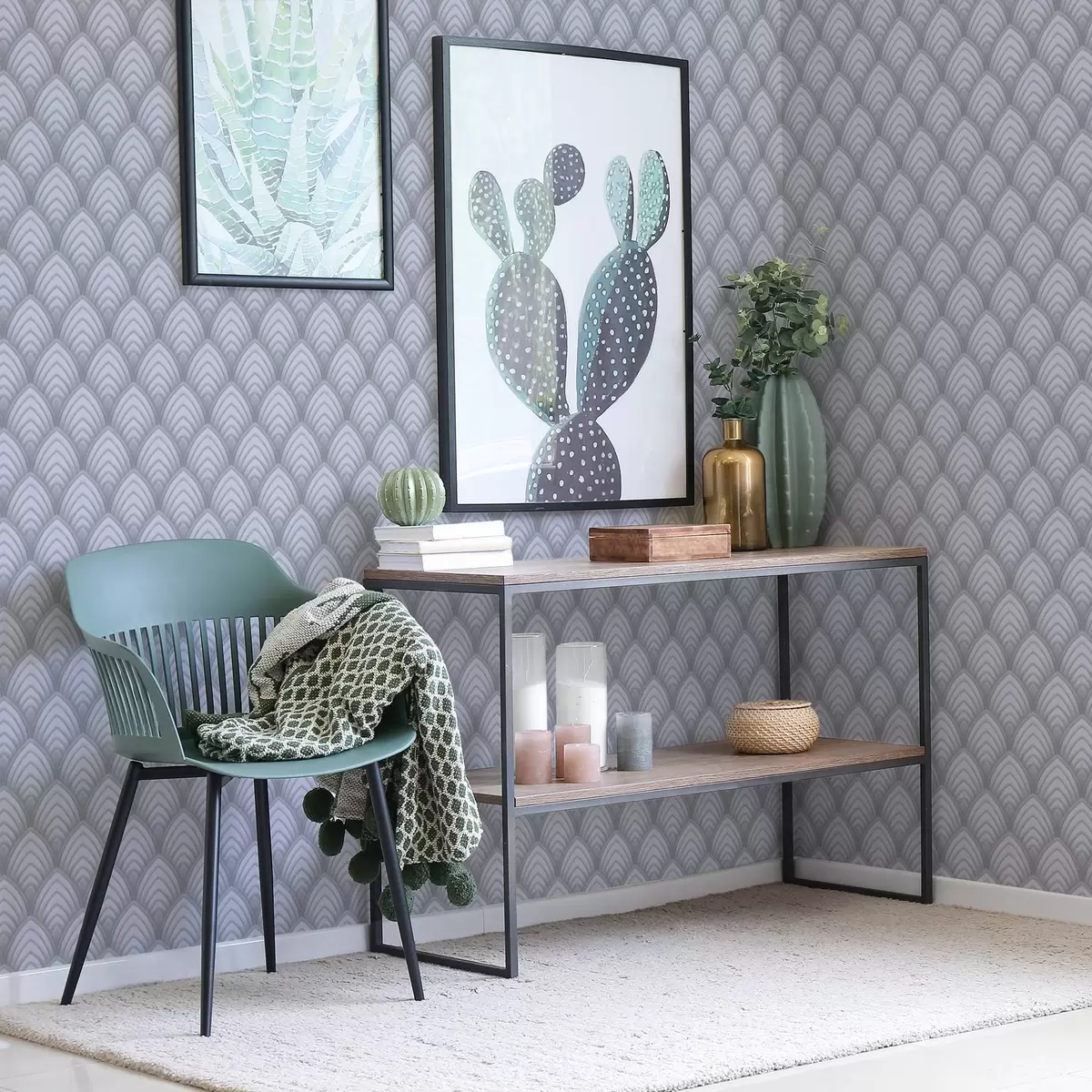 Tapetes Apjoma pelēkā toņu loki ar maigu gradāciju a00989