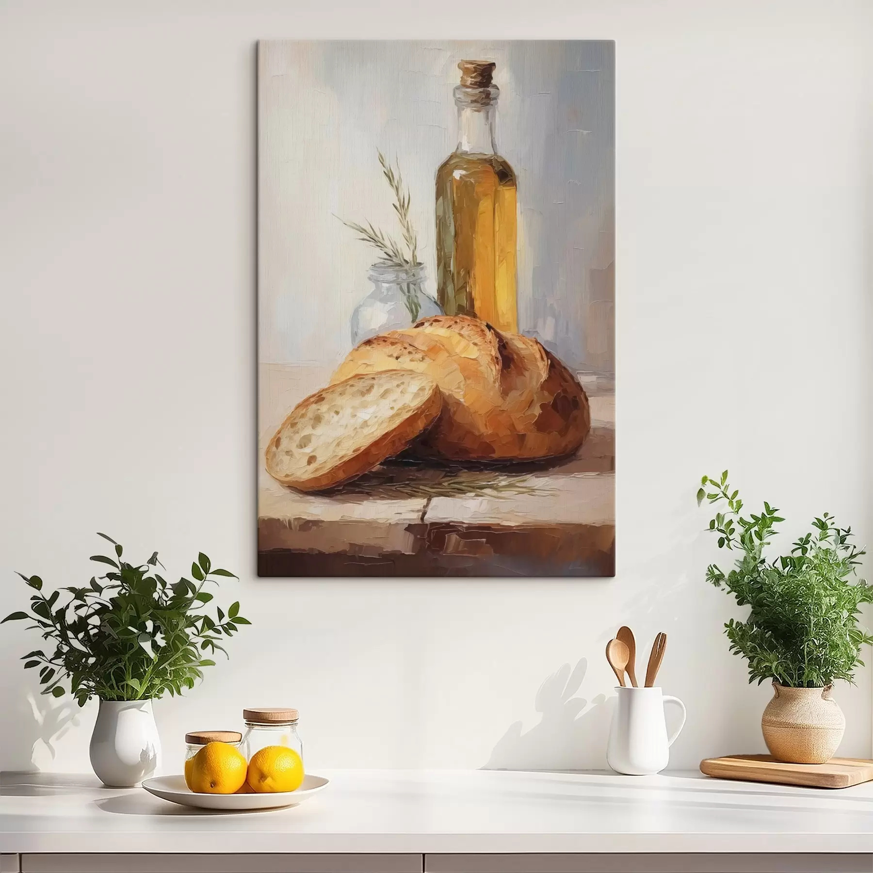 Glezna Maize un eļļas pudele, imitācijas glezna s46759