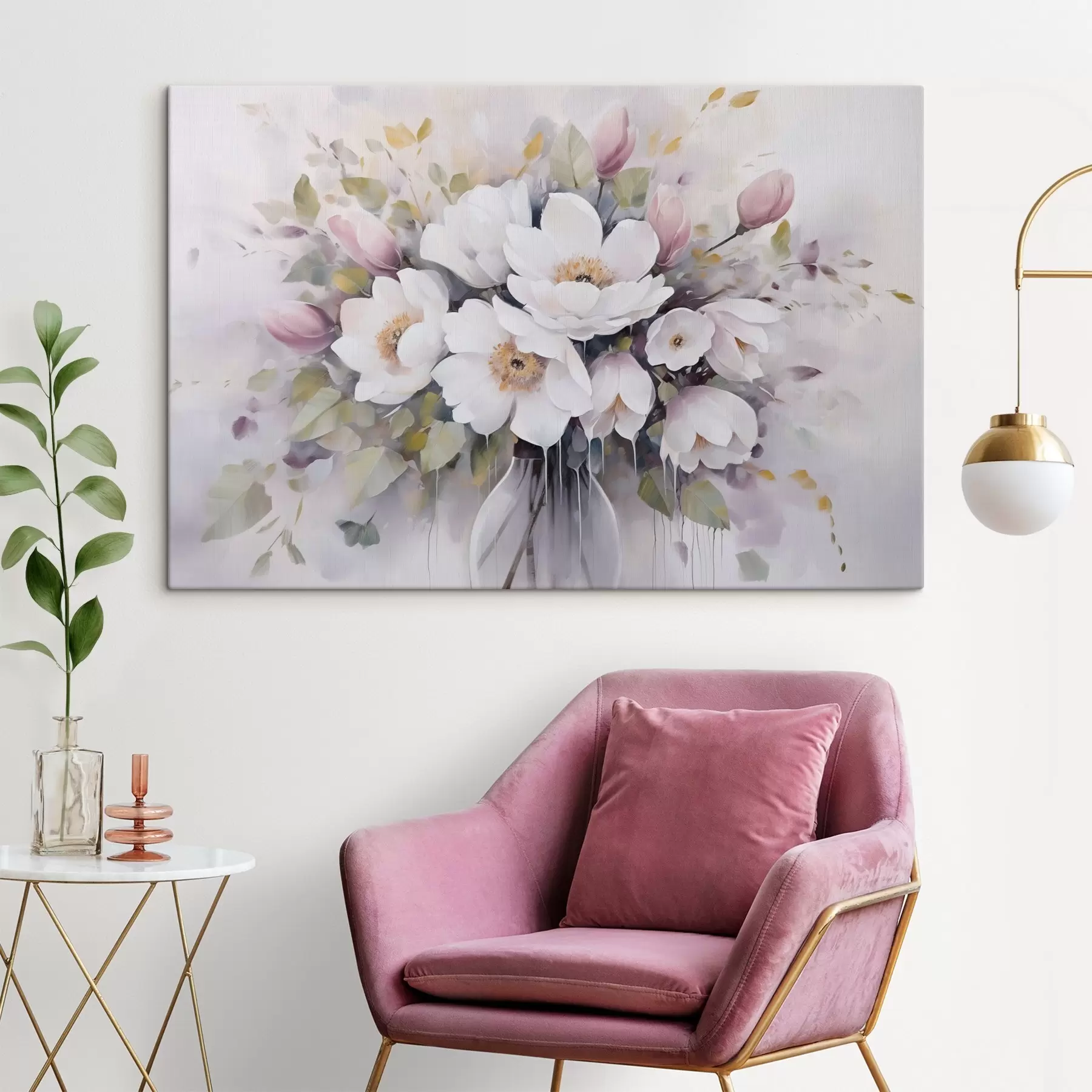 Glezna Ziedi vāzē imitācijas glezna s46763