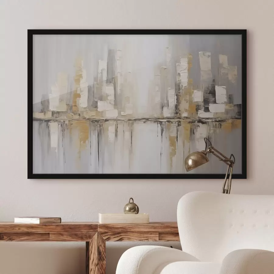 Fototapetes Abstrakta pilsētas imitācija glezniecībā f46761