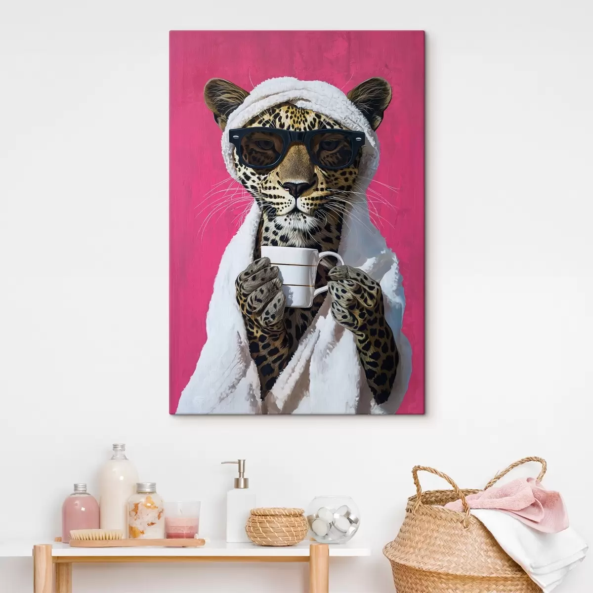 Glezna Ģepards ar kafiju s46791