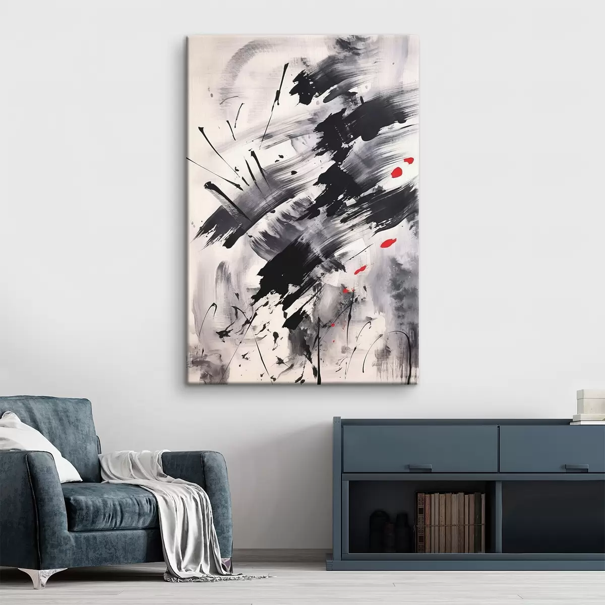 Glezna Abstrakcija ar šļakatu un otu triepienu imitāciju s46783
