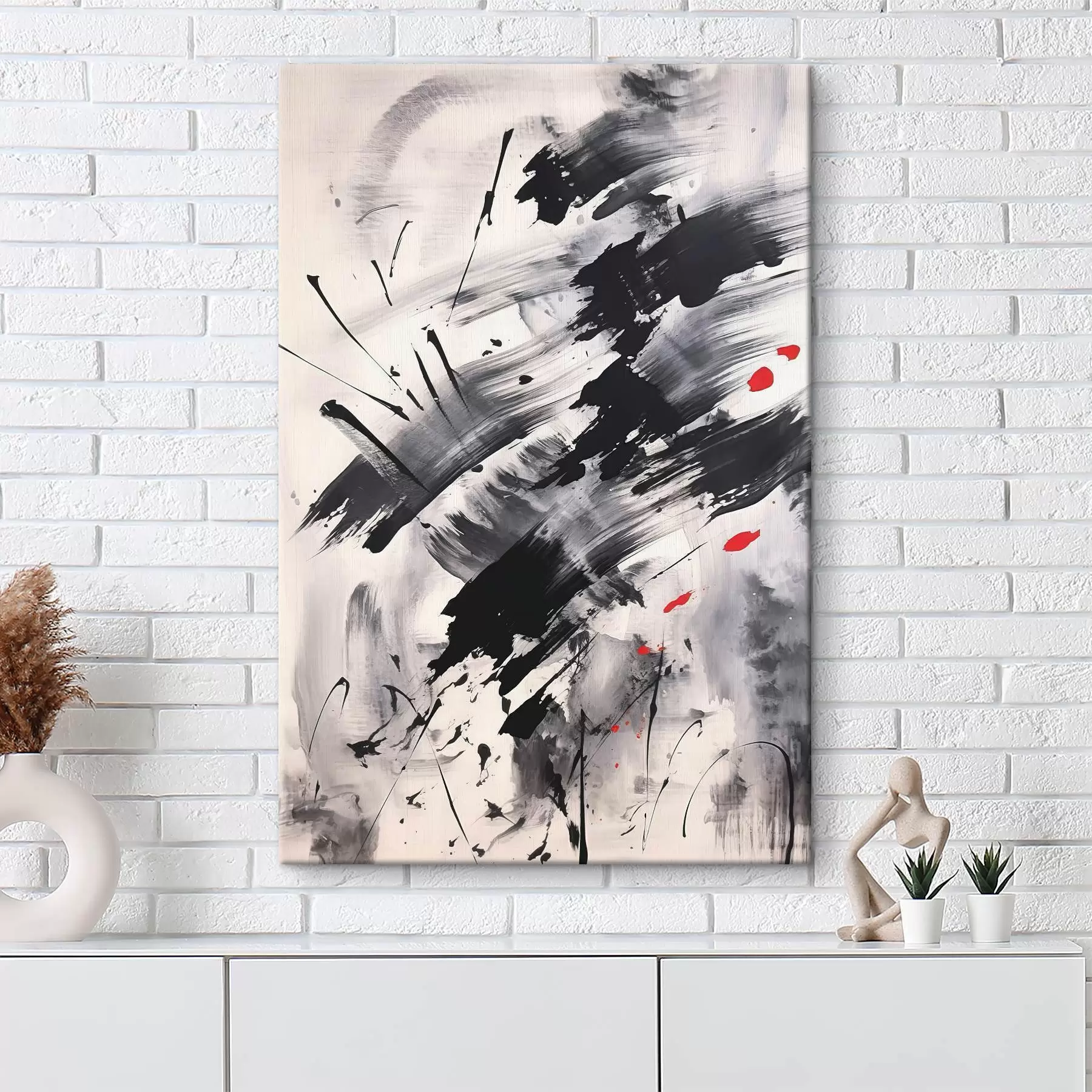 Glezna Abstrakcija ar šļakatu un otu triepienu imitāciju s46783