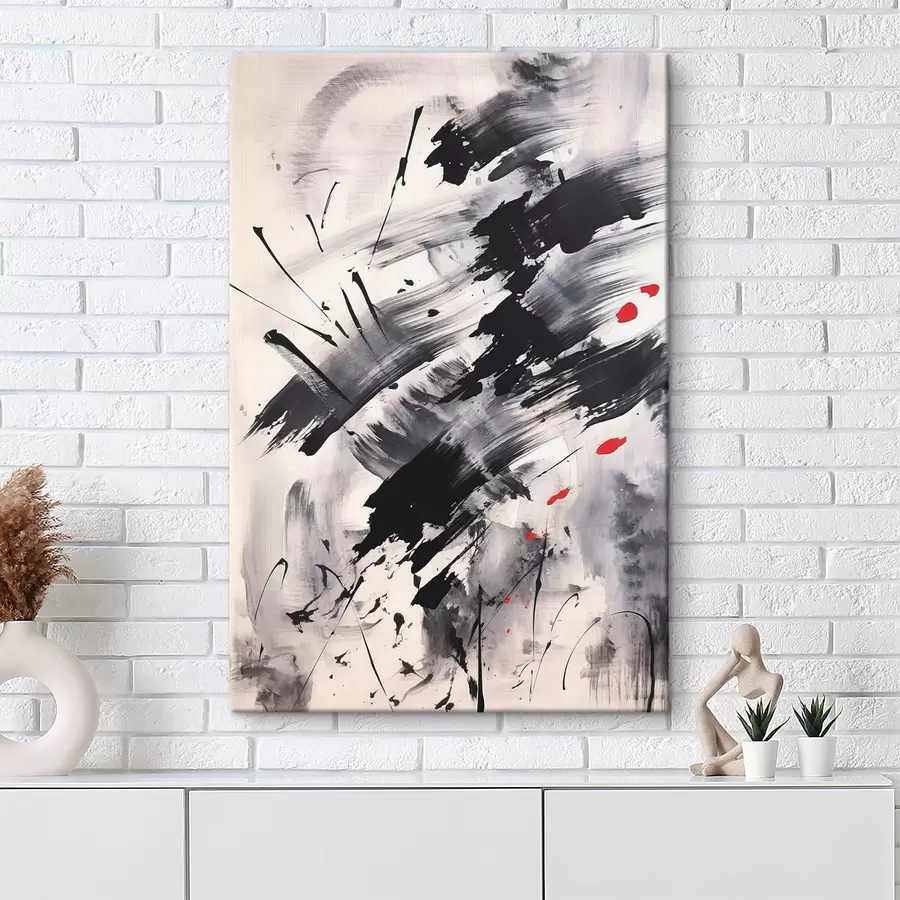 Glezna Abstrakcija ar šļakatu un otu triepienu imitāciju s46783