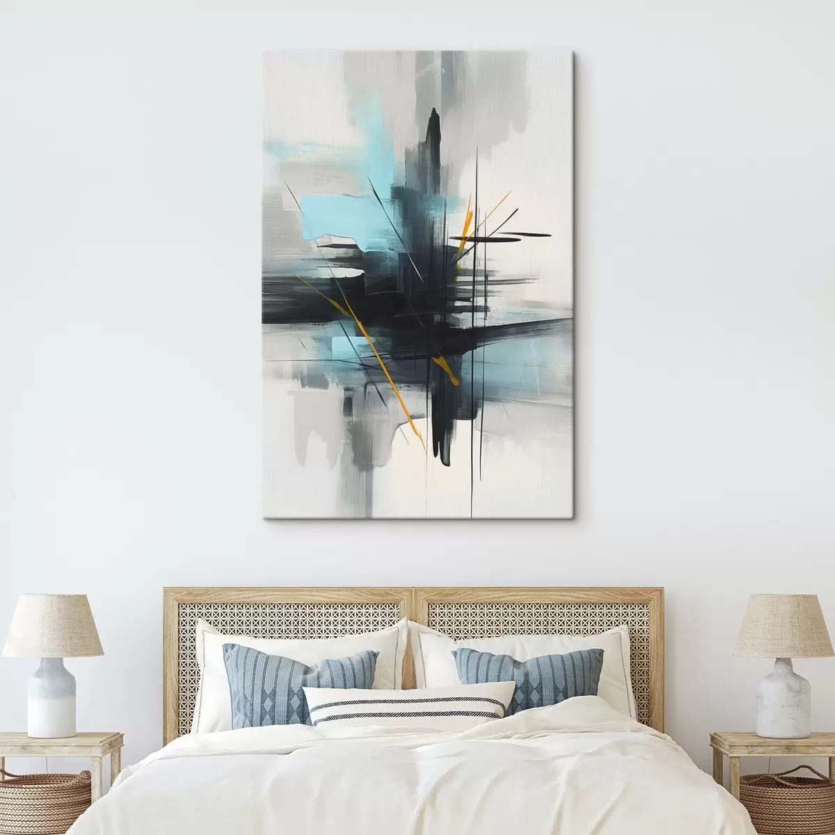 Glezna Abstrakcija ar šļakatu un otu triepienu imitāciju s46789