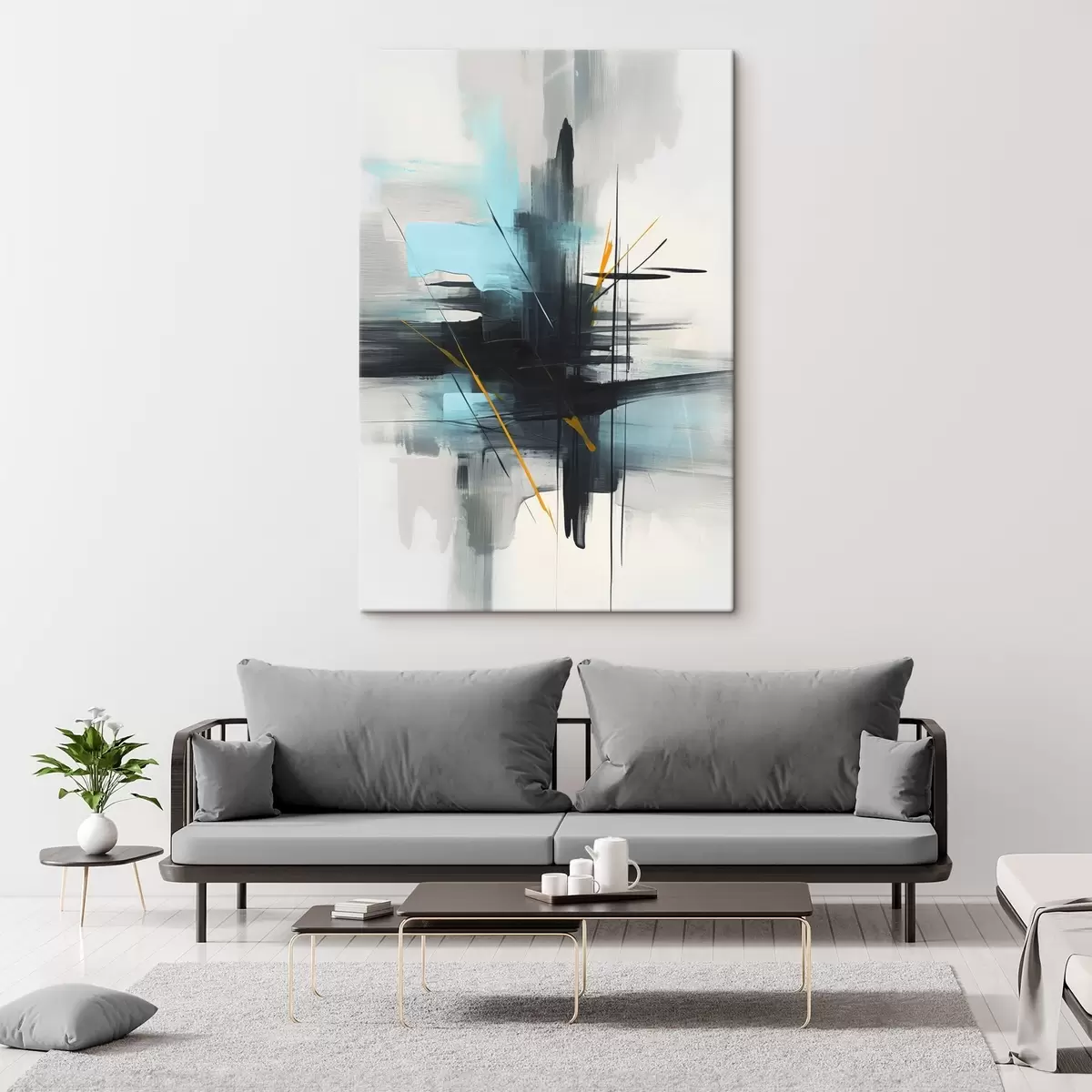 Glezna Abstrakcija ar šļakatu un otu triepienu imitāciju s46789