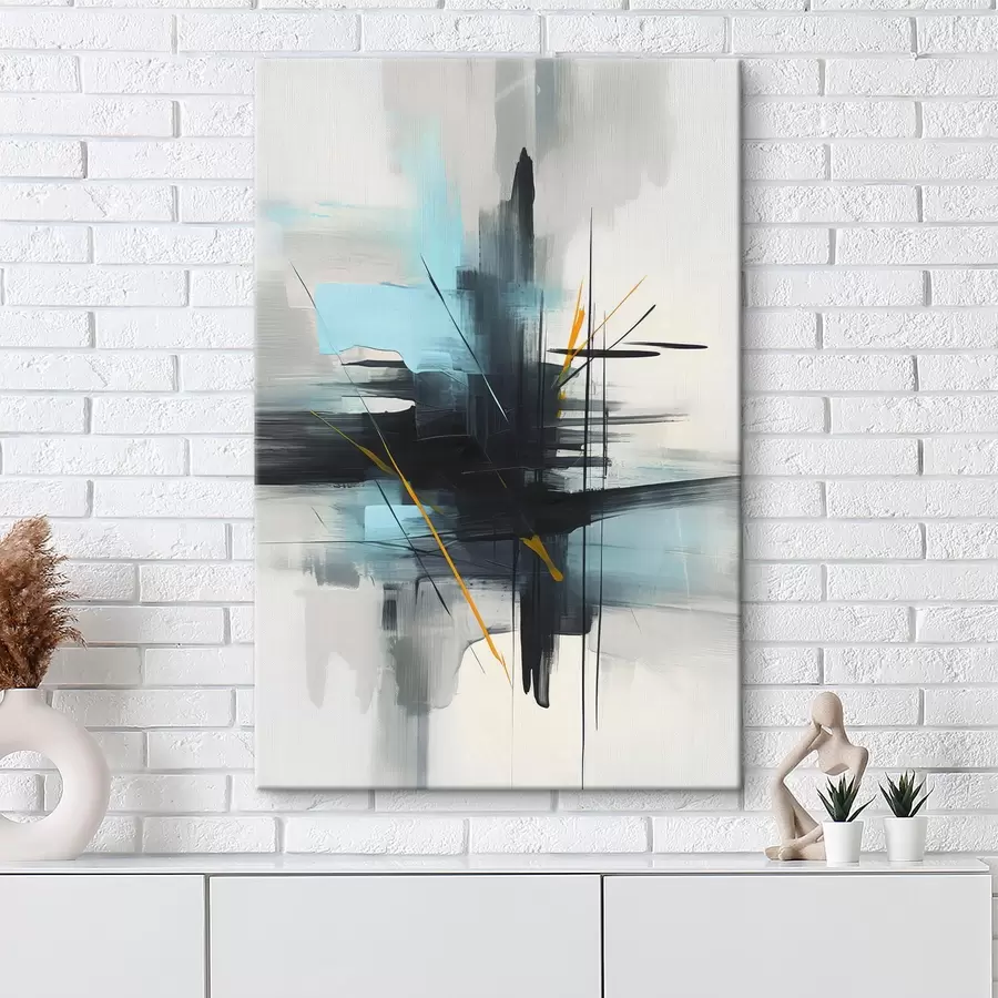 Glezna Abstrakcija ar šļakatu un otu triepienu imitāciju s46789