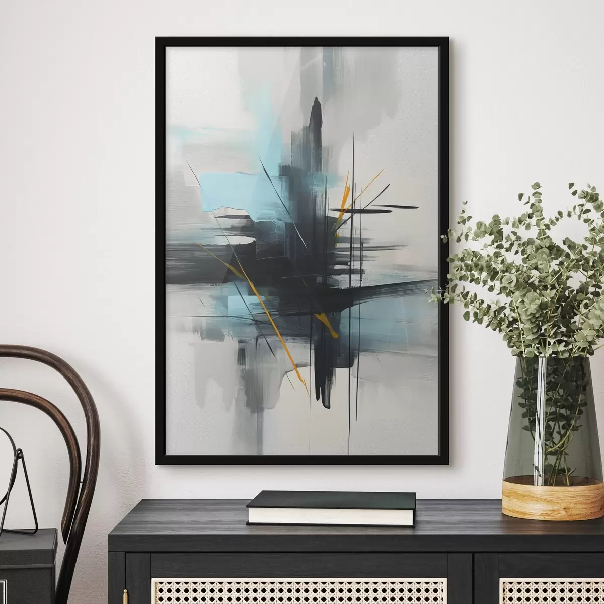 Plakāts Abstrakcija ar šļakatu un otu triepienu imitāciju f46789