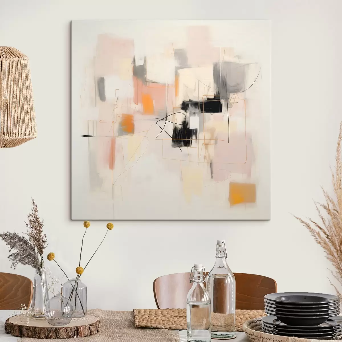 Glezna Minimālistiska abstrakcija ar maigām krāsām s46638