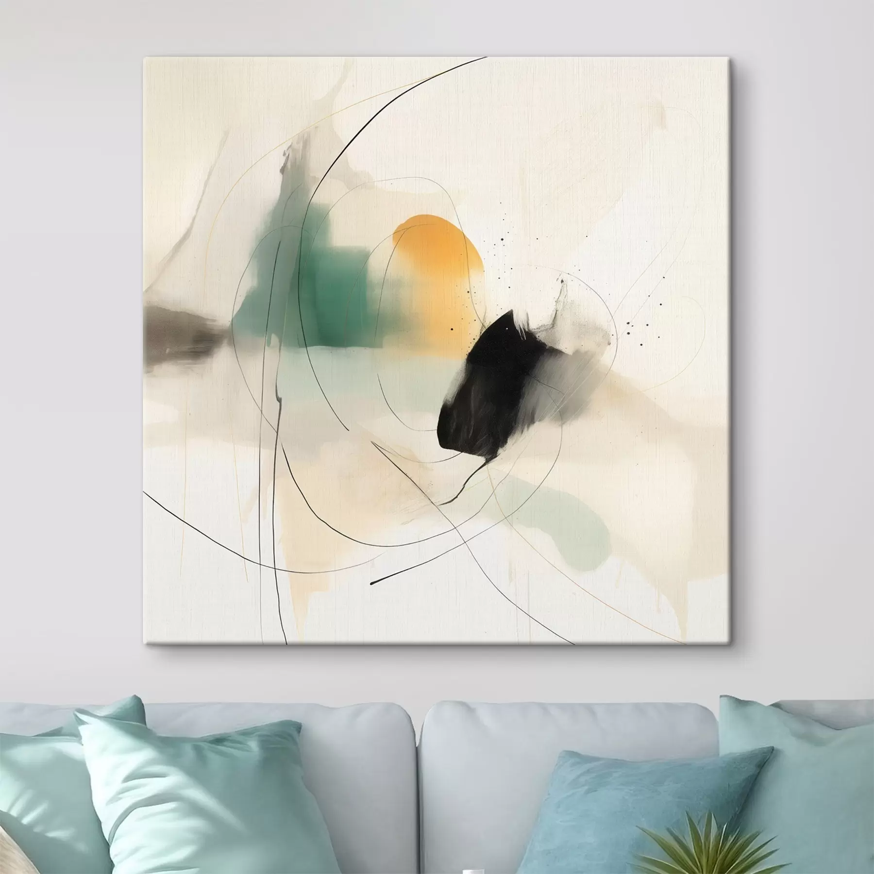 Glezna Maiga krāsu un līniju dinamika gaisīgā abstrakcijā s46641