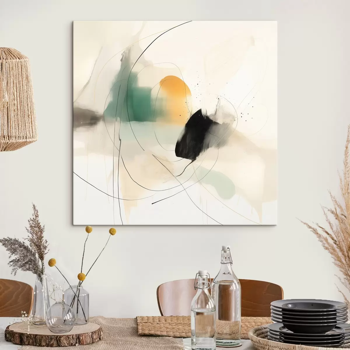 Glezna Maiga krāsu un līniju dinamika gaisīgā abstrakcijā s46641