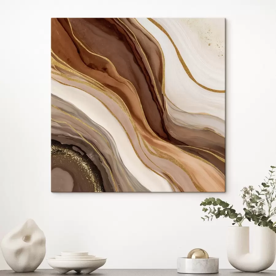 Glezna Akmens kompozīcija koka toņos s46642